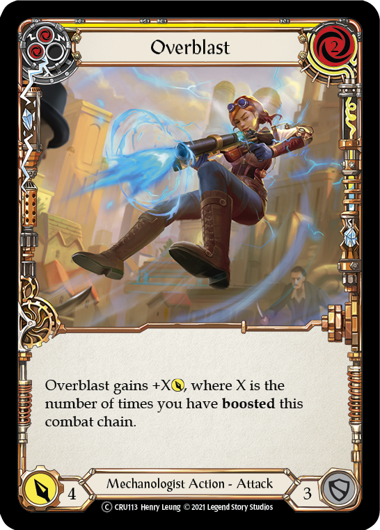 Overblast (Yellow) [U-CRU113-RF] Unlimited Rainbow Foil