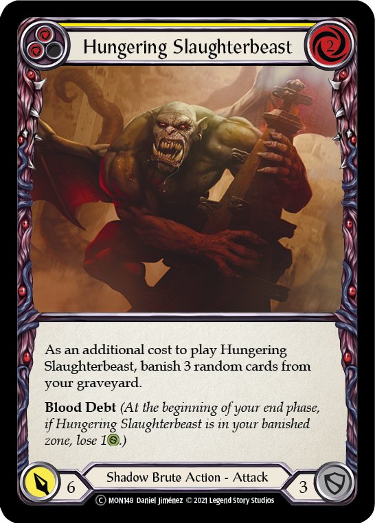 Hungering Slaughterbeast (Yellow) [U-MON148-RF] Unlimited Rainbow Foil