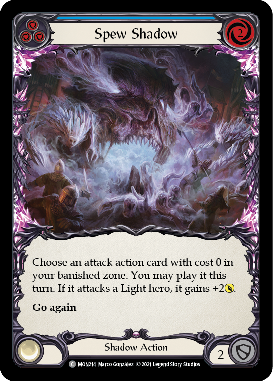Spew Shadow (Blue) [MON214-RF] 1st Edition Rainbow Foil
