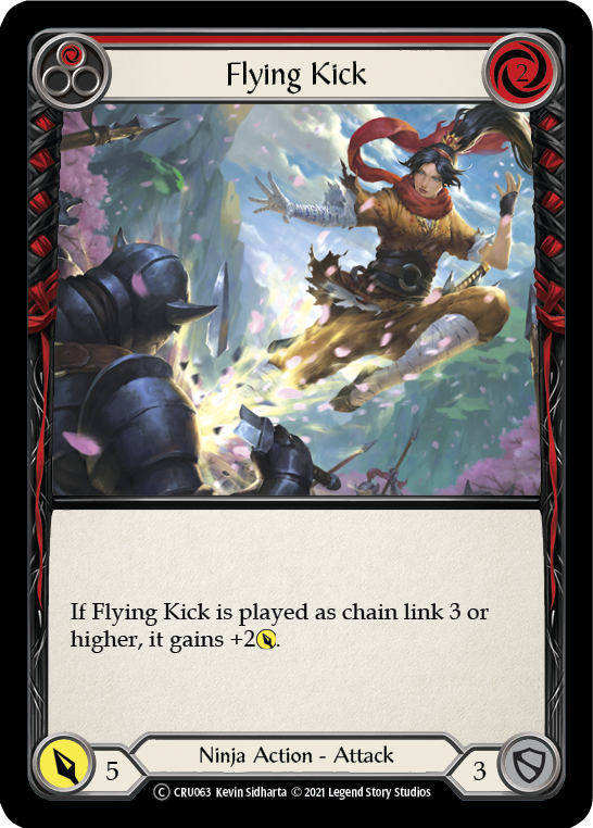 Flying Kick (Red) [U-CRU063-RF] Unlimited Rainbow Foil